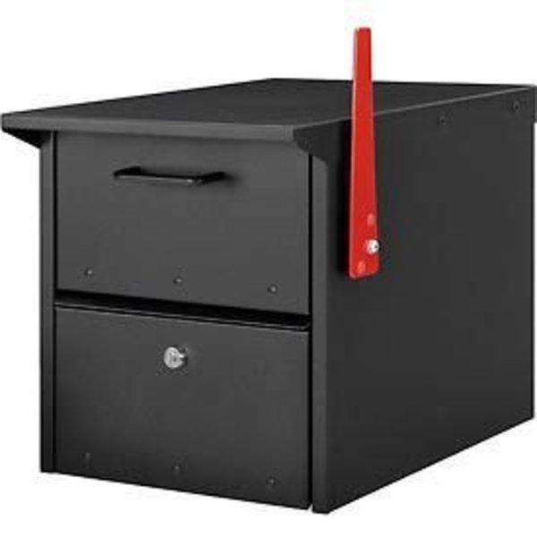 Global Industrial Residential Mailbox, Front and Rear Access Locking Door, 12-1/2 x 13-5/8 x 18-1/4, Black 493409BK